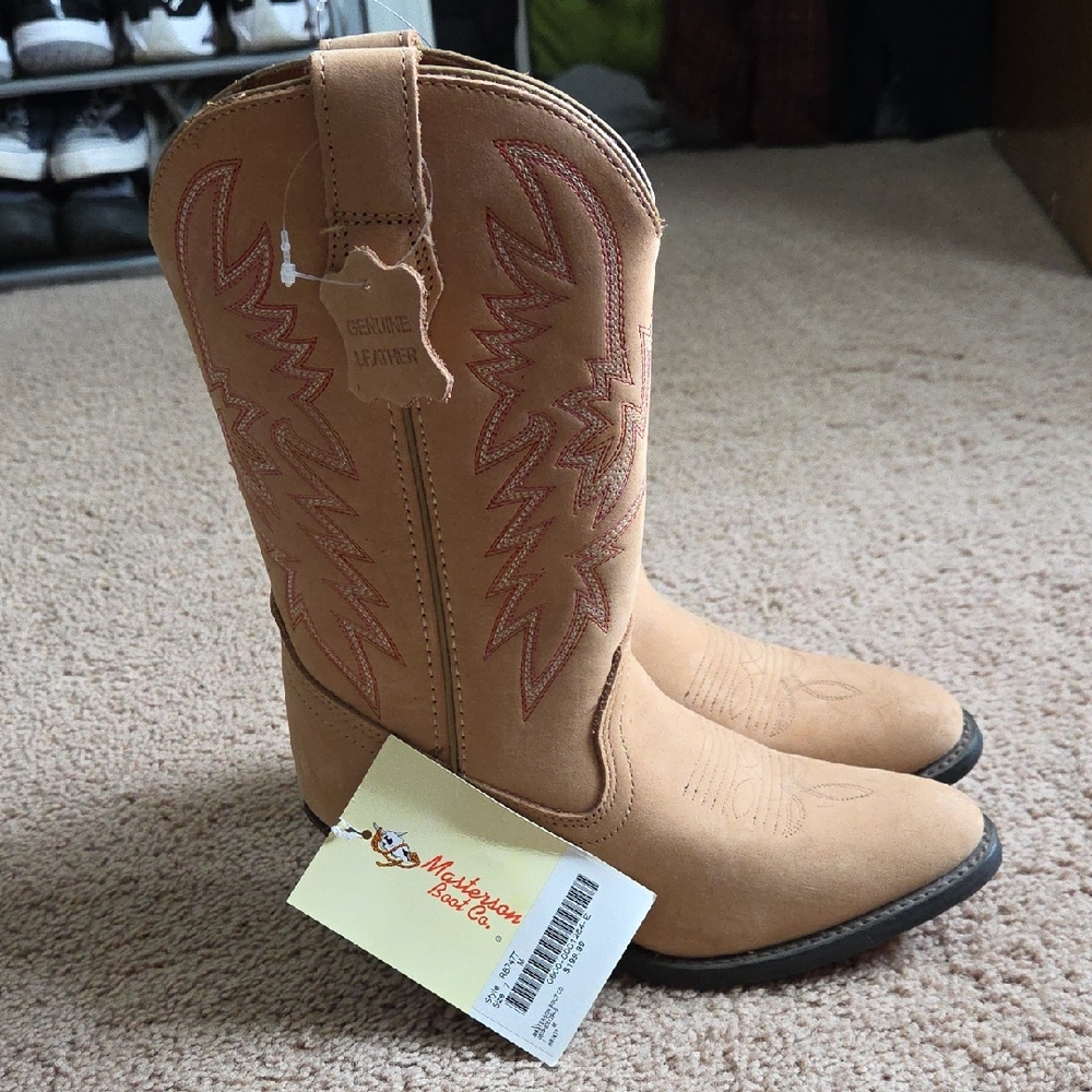 Tan Genuine Leather Heeled Boots